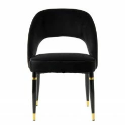 Kayoom Chaises capitonnées Courtney (lot de 2) - Velours / Partiellement en eucalyptus massif - Noir / Doré 11 Kayoom Chaises capitonnées Courtney (lot de 2) - Velours / Partiellement en eucalyptus massif - Noir / Doré -Chaises Boutique 1000214236 200529 06083800457 DETAILS P000000001000214236