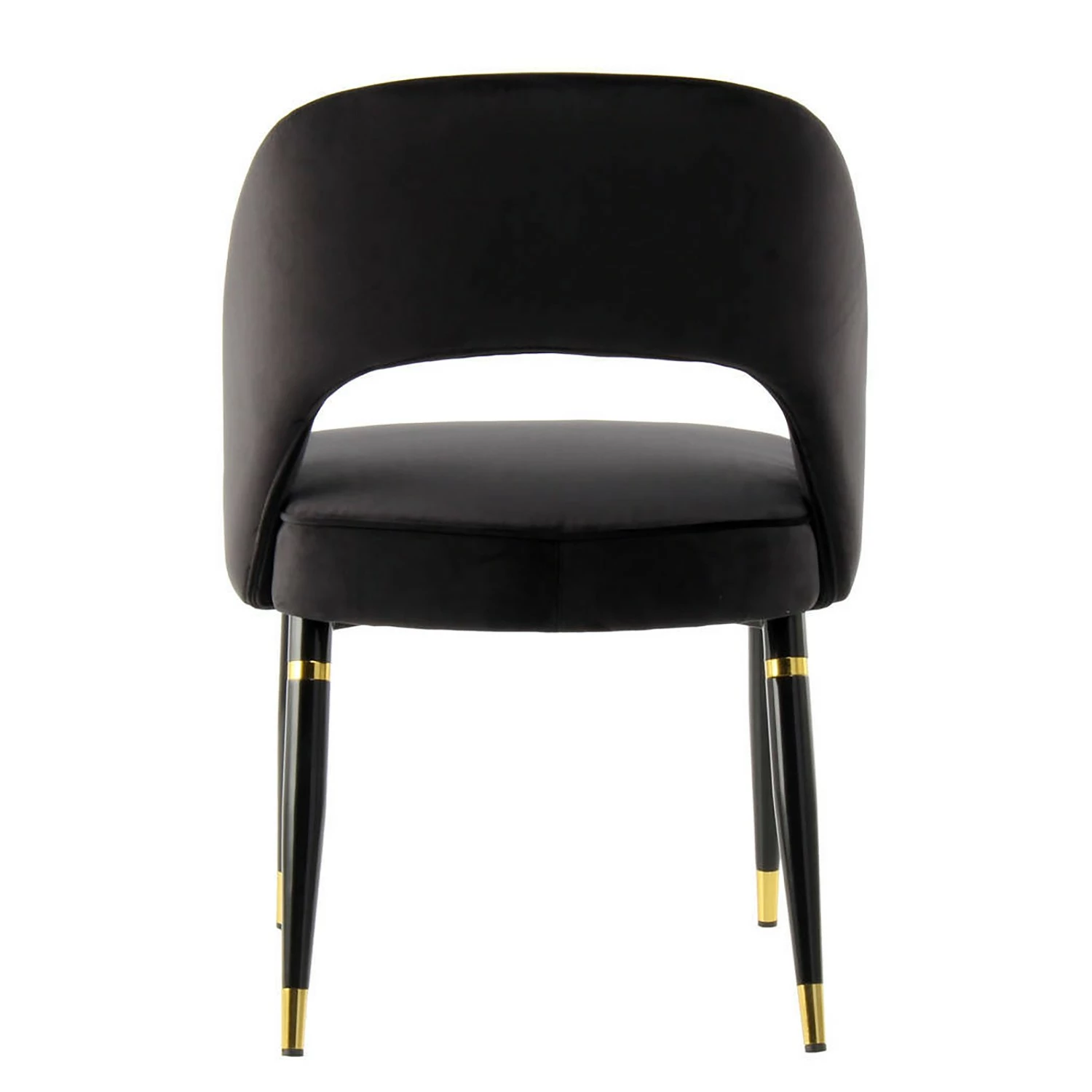 Kayoom Chaises capitonnées Courtney (lot de 2) - Velours / Partiellement en eucalyptus massif - Noir / Doré 7 Kayoom Chaises capitonnées Courtney (lot de 2) - Velours / Partiellement en eucalyptus massif - Noir / Doré – Image 5