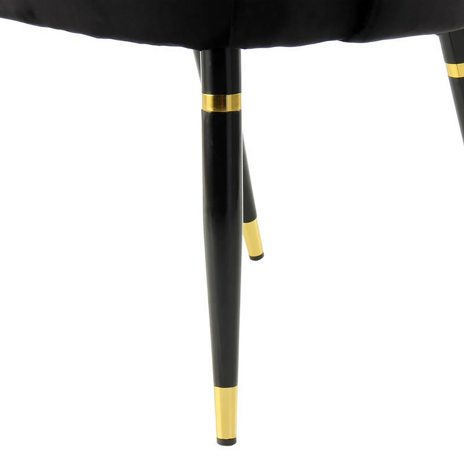 Kayoom Chaises capitonnées Courtney (lot de 2) - Velours / Partiellement en eucalyptus massif - Noir / Doré 8 Kayoom Chaises capitonnées Courtney (lot de 2) - Velours / Partiellement en eucalyptus massif - Noir / Doré – Image 6