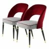 Kayoom Chaises capitonnées Courtney (lot de 2) - Velours / Partiellement en eucalyptus massif - Rouge / Doré -Chaises Boutique 1000214237 200529 06084300463 IMAGE P000000001000214237