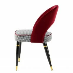 Kayoom Chaises capitonnées Courtney (lot de 2) - Velours / Partiellement en eucalyptus massif - Rouge / Doré -Chaises Boutique 1000214237 200529 06084500466 DETAILS P000000001000214237