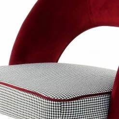Kayoom Chaises capitonnées Courtney (lot de 2) - Velours / Partiellement en eucalyptus massif - Rouge / Doré -Chaises Boutique 1000214237 200529 06084600468 DETAILS P000000001000214237