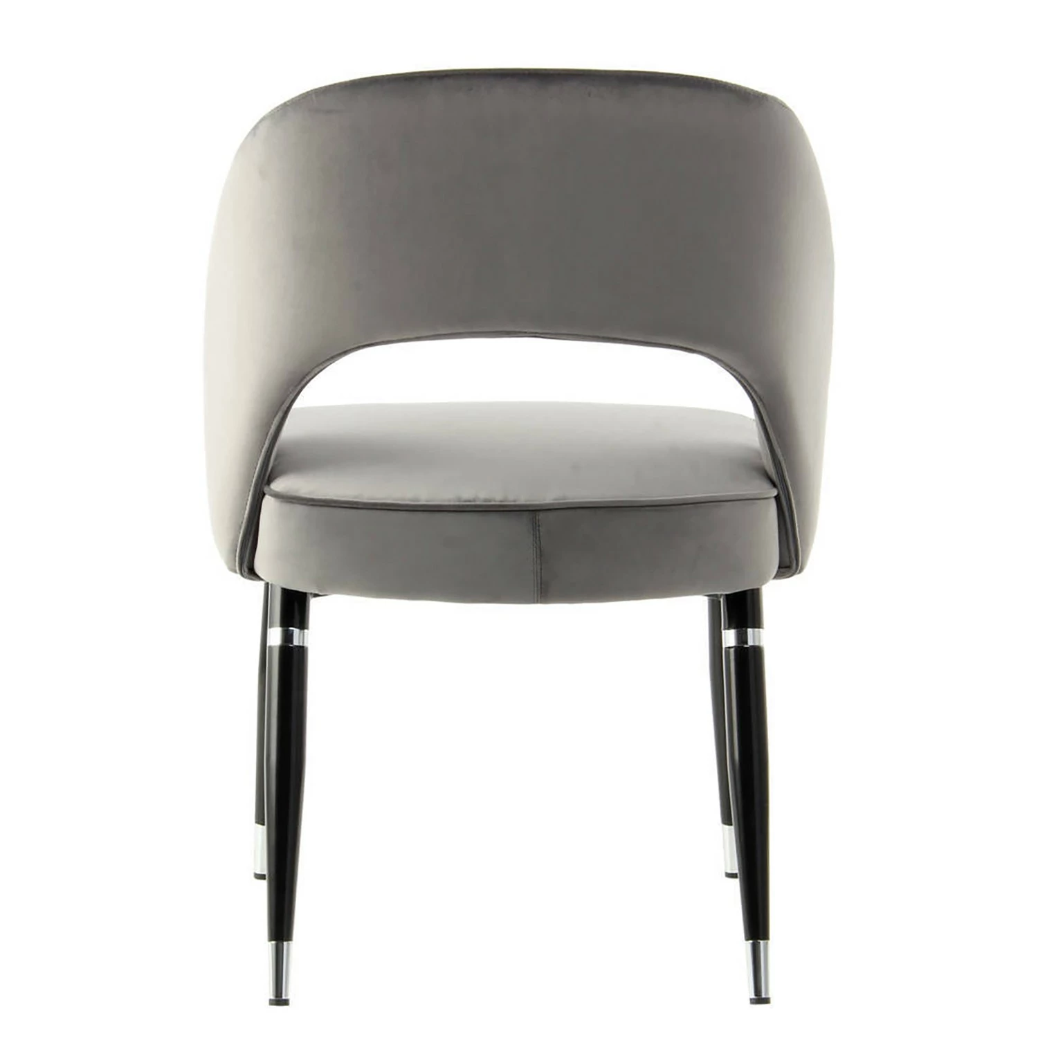 Kayoom Chaises capitonnées Courtney (lot de 2) - Velours / Partiellement en eucalyptus massif - Gris / Argenté 7 Kayoom Chaises capitonnées Courtney (lot de 2) - Velours / Partiellement en eucalyptus massif - Gris / Argenté – Image 5