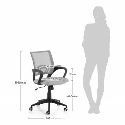 Furnitive Chaise de bureau Elrick - Nylon et mesh / Acier - Gris / Noir -Chaises Boutique 1000214311 200609 07301200008 SKETCH DETAILS P000000001000214311 sketch