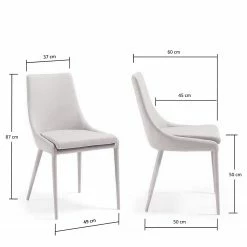 Loftscape Chaises capitonnées Doyline II (2 él.) - Tissu / Imitation cuir - Beige -Chaises Boutique 1000216151 200623 13431900019 SKETCH DETAILS P000000001000216151 sketch