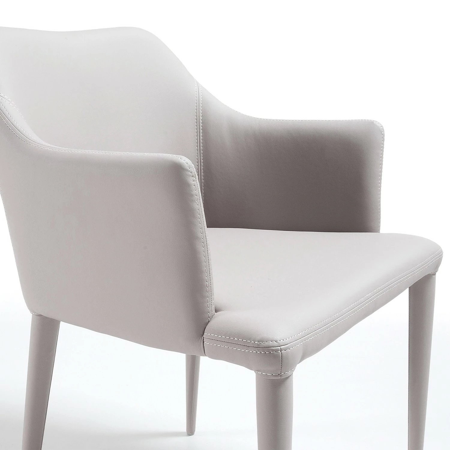 Loftscape Chaises à accoudoirs Dayline II (2 él.) - Imitation cuir / Acier - Gris clair 6 Loftscape Chaises à accoudoirs Dayline II (2 él.) - Imitation cuir / Acier - Gris clair – Image 4