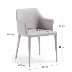 Loftscape Chaises à accoudoirs Dayline II (2 él.) - Imitation cuir / Acier - Gris clair 13 Loftscape Chaises à accoudoirs Dayline II (2 él.) - Imitation cuir / Acier - Gris clair -Chaises Boutique 1000216162 200623 13433100031 SKETCH DETAILS P000000001000216162 sketch