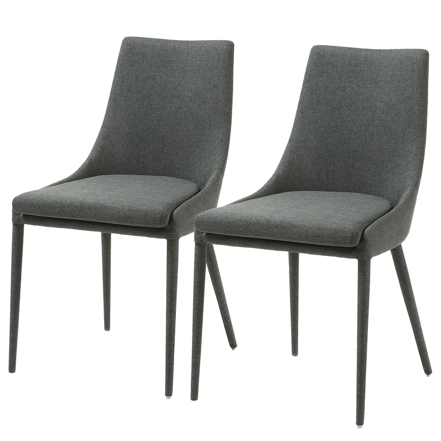 Loftscape Chaises capitonnées Doyline I (lot de 2) - Tissu / Acier - Gris foncé 3 Loftscape Chaises capitonnées Doyline I (lot de 2) - Tissu / Acier - Gris foncé