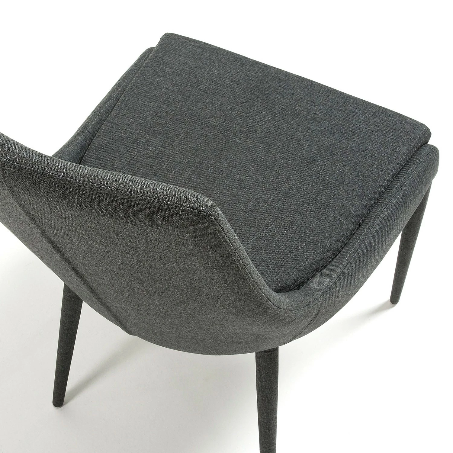 Loftscape Chaises capitonnées Doyline I (lot de 2) - Tissu / Acier - Gris foncé 6 Loftscape Chaises capitonnées Doyline I (lot de 2) - Tissu / Acier - Gris foncé – Image 4