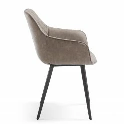 Red Living Chaises à accoudoirs Amira (lot de 2) - Imitation cuir / Acier - Noir - Sable vintage 12 Red Living Chaises à accoudoirs Amira (lot de 2) - Imitation cuir / Acier - Noir - Sable vintage -Chaises Boutique 1000216166 200623 13435300056 DETAILS P000000001000216166