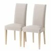 Maison Belfort Chaises capitonnées Ellerby I (lot de 2) - Tissu / Hêtre massif - Hêtre - Beige