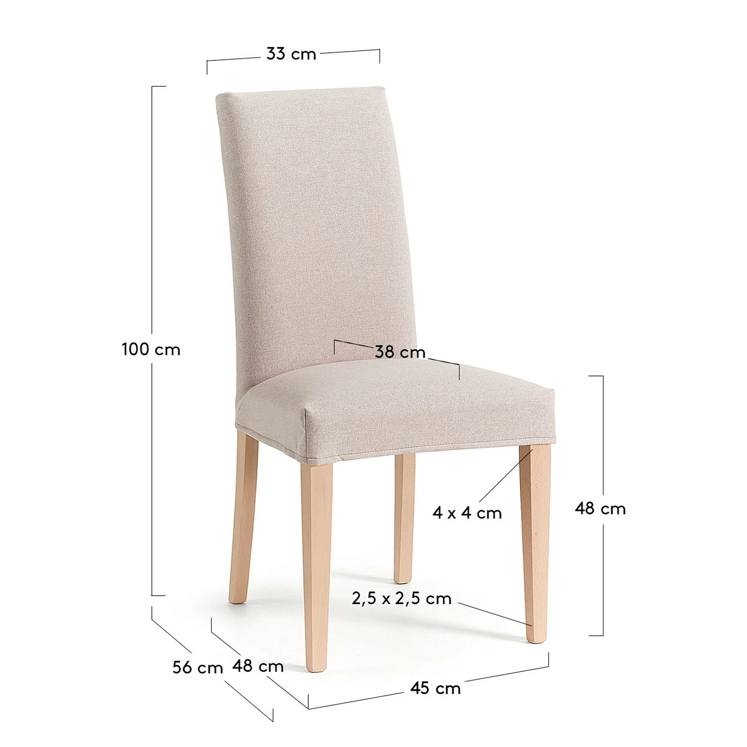 Maison Belfort Chaises capitonnées Ellerby I (lot de 2) - Tissu / Hêtre massif - Hêtre - Beige 9 Maison Belfort Chaises capitonnées Ellerby I (lot de 2) - Tissu / Hêtre massif - Hêtre - Beige – Image 7