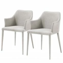 Loftscape Chaises à accoudoirs Dayline I (2 él.) - Tissu / Acier - Gris clair