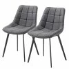Red Living Chaises capitonnées Kellia (lot de 2) - Imitation cuir / Acier - Noir - Gris vintage 1 Red Living Chaises capitonnées Kellia (lot de 2) - Imitation cuir / Acier - Noir - Gris vintage -Chaises Boutique 1000216184 200623 13455700174 IMAGE P000000001000216184