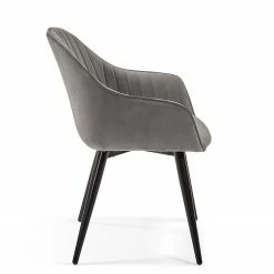 Jack & Alice Chaises à accoudoirs Haslet I (lot de 2) - Velours / Acier - Noir - Gris 10 Jack & Alice Chaises à accoudoirs Haslet I (lot de 2) - Velours / Acier - Noir - Gris -Chaises Boutique 1000216192 200623 13470300233 DETAILS P000000001000216192