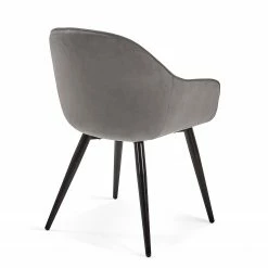 Jack & Alice Chaises à accoudoirs Haslet I (lot de 2) - Velours / Acier - Noir - Gris 11 Jack & Alice Chaises à accoudoirs Haslet I (lot de 2) - Velours / Acier - Noir - Gris -Chaises Boutique 1000216192 200623 13470300234 DETAILS P000000001000216192
