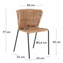 Red Living Chaises Rantin(lot de 2) - Rotin / Acier - Rotin / Noir -Chaises Boutique 1000216198 200623 13474900279 SKETCH DETAILS P000000001000216198 sketch