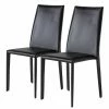 Fredriks Chaises Portola (lot de 2) - Cuir recyclé / Fer - Noir -Chaises Boutique 1000216618 210125 12454600001 IMAGE P000000001000216618