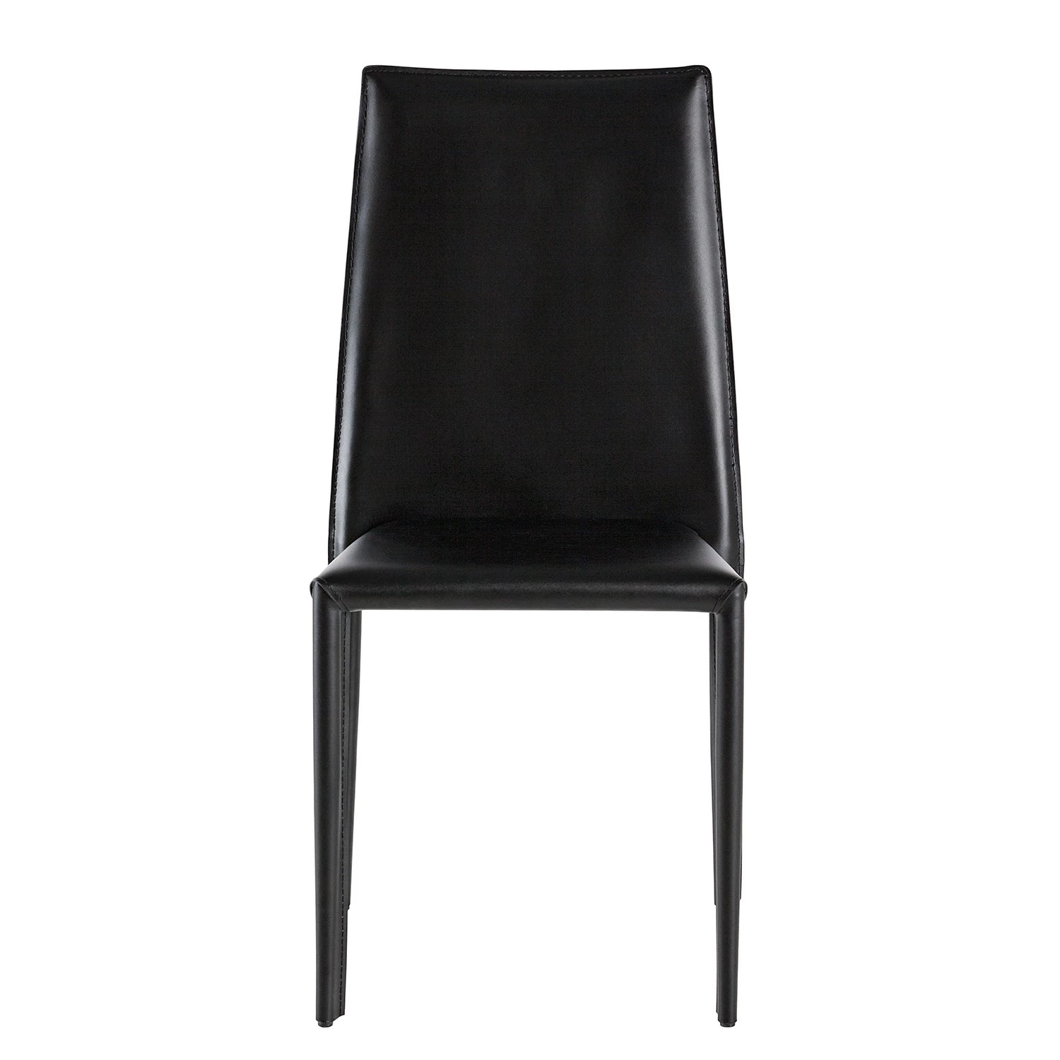 Fredriks Chaises Portola (lot de 2) - Cuir recyclé / Fer - Noir 4 Fredriks Chaises Portola (lot de 2) - Cuir recyclé / Fer - Noir – Image 2