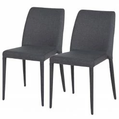 Fredriks Chaises Randle (lot de 2) - Tissu / Fer - Gris