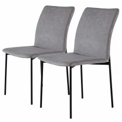 Fredriks Chaises Wines (lot de 2) - Tissu / Fer - Gris clair