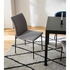 Fredriks Chaises Wines (lot de 2) - Tissu / Fer - Gris clair -Chaises Boutique 1000216623 210225 14254600002 MOOD DETAILS P000000001000216623 mood
