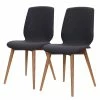Studio Copenhagen Chaises capitonnées Helvig (lot de 2) - Tissu composite Vedi: Anthracite - Noyer -Chaises Boutique 1000216626 200820 06152100011 IMAGE P000000001000216626