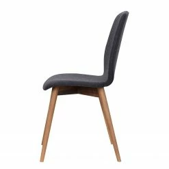 Studio Copenhagen Chaises capitonnées Helvig (lot de 2) - Tissu composite Vedi: Anthracite - Noyer -Chaises Boutique 1000216626 200820 06152200013 DETAILS P000000001000216626