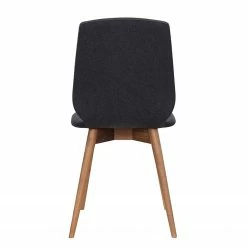 Studio Copenhagen Chaises capitonnées Helvig (lot de 2) - Tissu composite Vedi: Anthracite - Noyer -Chaises Boutique 1000216626 200820 06152200014 DETAILS P000000001000216626