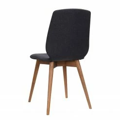 Studio Copenhagen Chaises capitonnées Helvig (lot de 2) - Tissu composite Vedi: Anthracite - Noyer -Chaises Boutique 1000216626 200820 06152300016 DETAILS P000000001000216626