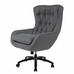 Jack & Alice Fauteuil de bureau Bracon II - Tissé à plat / Nylon - Gris foncé / Noir