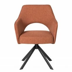 Fredriks Chaise à accoudoirs Tustin - Tissu / Métal - Marron rouille / Noir mat -Chaises Boutique 1000218415 210303 08150300002 DETAILS P000000001000218415