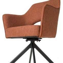 Fredriks Chaise à accoudoirs Tustin - Tissu / Métal - Marron rouille / Noir mat -Chaises Boutique 1000218415 210303 08150700005 DETAILS P000000001000218415