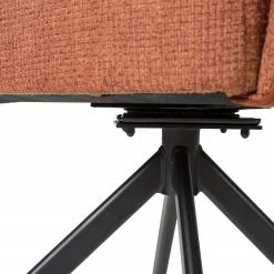 Fredriks Chaise à accoudoirs Tustin - Tissu / Métal - Marron rouille / Noir mat -Chaises Boutique 1000218415 210303 08150800006 DETAILS P000000001000218415