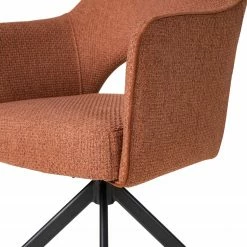 Fredriks Chaise à accoudoirs Tustin - Tissu / Métal - Marron rouille / Noir mat -Chaises Boutique 1000218415 210303 08150900007 DETAILS P000000001000218415