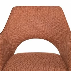 Fredriks Chaise à accoudoirs Tustin - Tissu / Métal - Marron rouille / Noir mat -Chaises Boutique 1000218415 210303 08151300010 DETAILS P000000001000218415