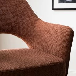 Fredriks Chaise à accoudoirs Tustin - Tissu / Métal - Marron rouille / Noir mat -Chaises Boutique 1000218415 210311 12215300002 DETAILS P000000001000218415