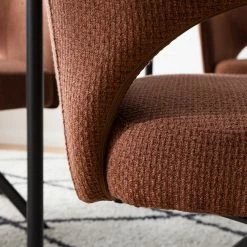 Fredriks Chaise à accoudoirs Tustin - Tissu / Métal - Marron rouille / Noir mat -Chaises Boutique 1000218415 210311 12215300003 DETAILS P000000001000218415