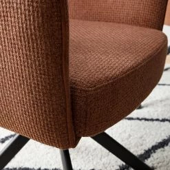 Fredriks Chaise à accoudoirs Tustin - Tissu / Métal - Marron rouille / Noir mat -Chaises Boutique 1000218415 210311 12215300005 DETAILS P000000001000218415