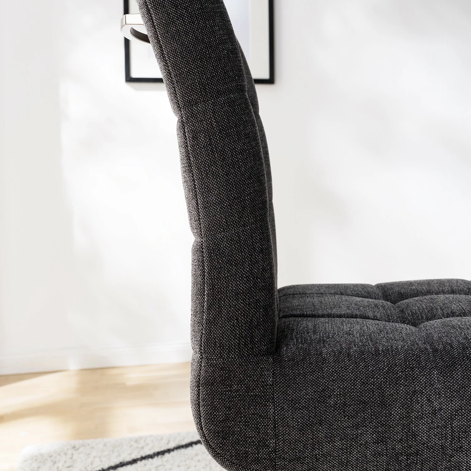 Ars manufacti Chaises cantilever Stawley I (lot de 2) - Tissage à plat / Acier inoxydable - Gris foncé / Acier inoxydable 11 Ars manufacti Chaises cantilever Stawley I (lot de 2) - Tissage à plat / Acier inoxydable - Gris foncé / Acier inoxydable – Image 9