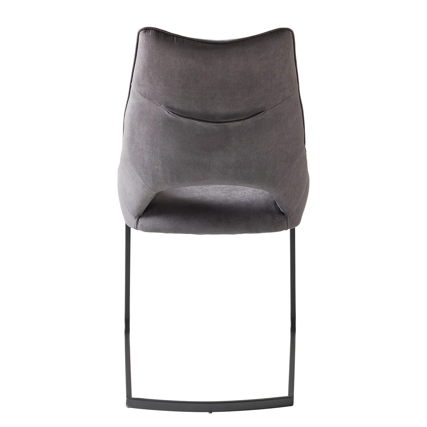 Fredriks Chaises cantilever Nadros (lot de 2) - Microfibre / Métal - Gris vintage / Noir mat 8 Fredriks Chaises cantilever Nadros (lot de 2) - Microfibre / Métal - Gris vintage / Noir mat – Image 6