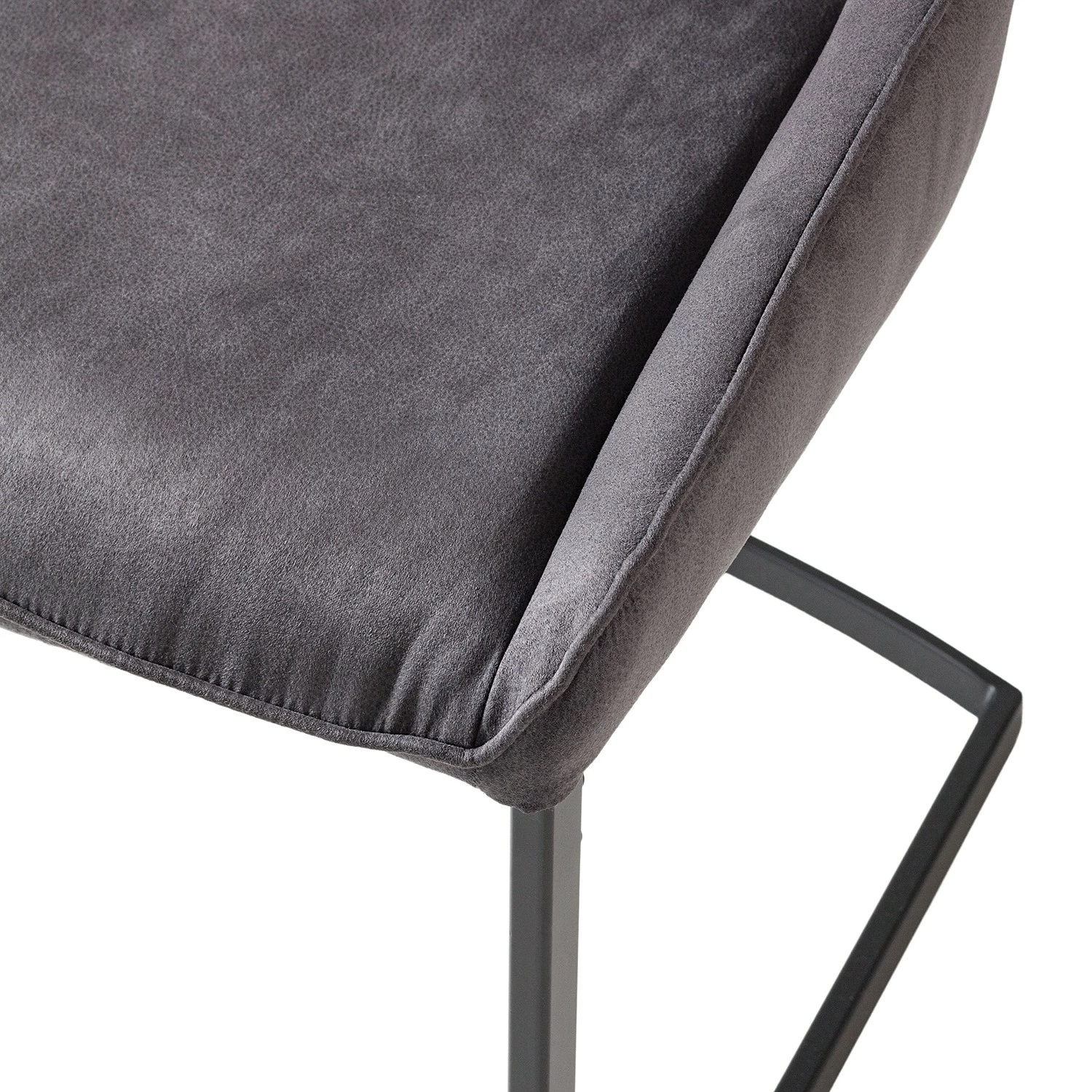 Fredriks Chaises cantilever Nadros (lot de 2) - Microfibre / Métal - Gris vintage / Noir mat 14 Fredriks Chaises cantilever Nadros (lot de 2) - Microfibre / Métal - Gris vintage / Noir mat – Image 12
