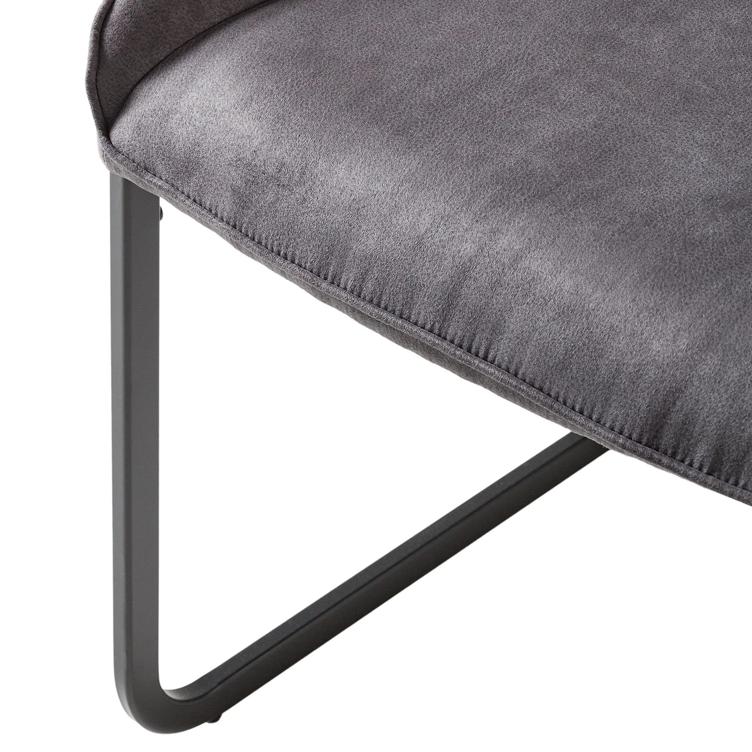 Fredriks Chaises cantilever Nadros (lot de 2) - Microfibre / Métal - Gris vintage / Noir mat 15 Fredriks Chaises cantilever Nadros (lot de 2) - Microfibre / Métal - Gris vintage / Noir mat – Image 13