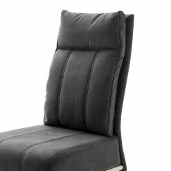 Fredriks Chaises cantilever Crowan(lot de 2) - Microfibre / Acier inoxydable - Gris vintage -Chaises Boutique 1000218550 210113 06122600007 DETAILS P000000001000218550