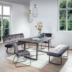 Loftscape Chaises capitonnées Mayetta (lot de 2) - Tissé à plat / Fer - Anthracite / Noir 7 Loftscape Chaises capitonnées Mayetta (lot de 2) - Tissé à plat / Fer - Anthracite / Noir -Chaises Boutique 1000220276 200821 06293300009 MOOD DETAILS P000000001000220276 mood