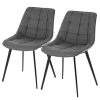 Red Living Chaises capitonnées Kellia II (lot de 2) - Tissu / Acier - Gris 2 Red Living Chaises capitonnées Kellia II (lot de 2) - Tissu / Acier - Gris -Chaises Boutique 1000225992 200917 06371500102 IMAGE P000000001000225992