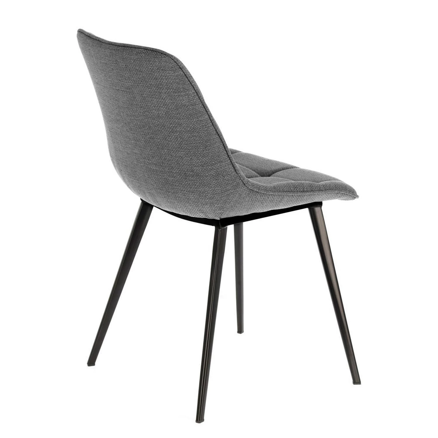 Red Living Chaises capitonnées Kellia II (lot de 2) - Tissu / Acier - Gris 5 Red Living Chaises capitonnées Kellia II (lot de 2) - Tissu / Acier - Gris – Image 3