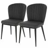Jack & Alice Chaises capitonnées Palm City (lot de 2) - Tissu / Acier - Gris foncé 1 Jack & Alice Chaises capitonnées Palm City (lot de 2) - Tissu / Acier - Gris foncé -Chaises Boutique 1000225996 200917 06373300130 IMAGE P000000001000225996