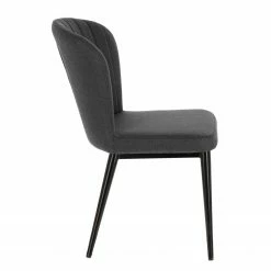 Jack & Alice Chaises capitonnées Palm City (lot de 2) - Tissu / Acier - Gris foncé -Chaises Boutique 1000225996 200917 06373400133 DETAILS P000000001000225996