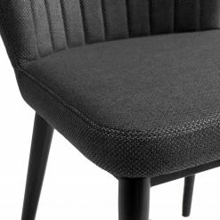 Jack & Alice Chaises capitonnées Palm City (lot de 2) - Tissu / Acier - Gris foncé -Chaises Boutique 1000225996 200917 06373600135 DETAILS P000000001000225996